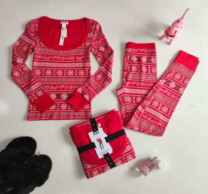 Imagen de PINK Pijama Térmica Roja Copos.